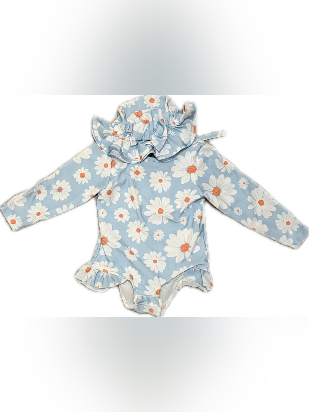 $10 w/ Bundle NWT 18-24m Baby Girls One-Piece Rash Guard Swimsuit w Matching Hat